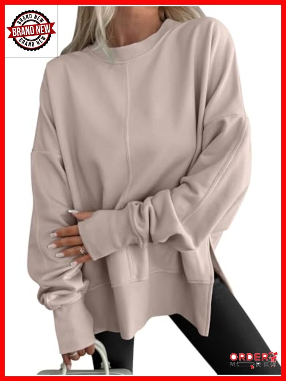 Oversized Sweatshirt with Thumbhole Fall Outfit Pullover
